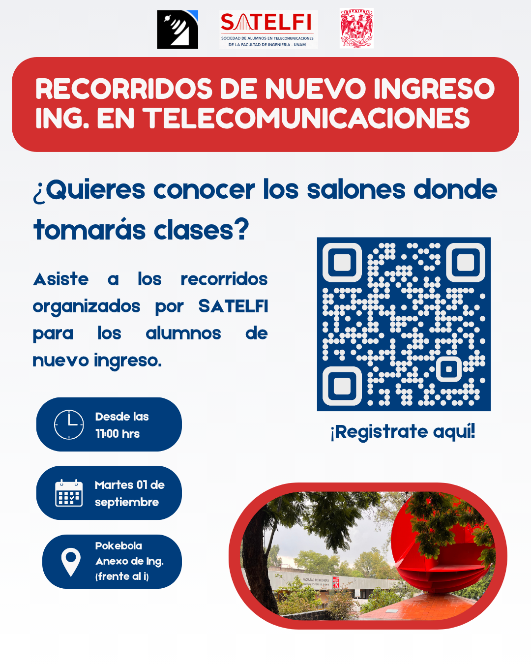 Cartel de los recorridos para alumnos de nuevo ingreso